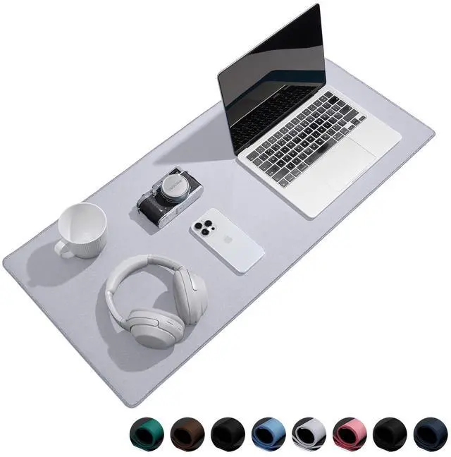 Main image of Waterproof Large Gaming Mouse Pad with Durable Stitched Edges, Non-Slip Rubber Base, Grainy Jacquard Mouse Mat Desk Pad for Home Office Gaming, 31.5''x11.8''x0.12'', Matte Light Gray