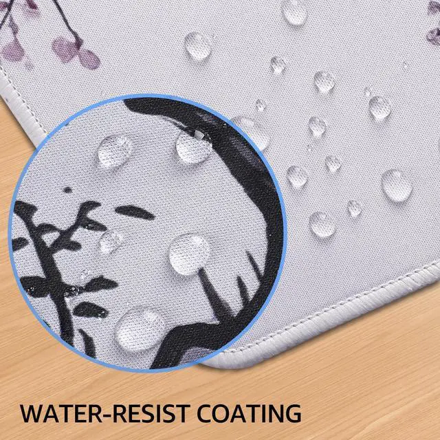 Alt view image 5 of 6 - Large Gaming Mouse Pad Desk Mat, Superior Micro-Weave Cloth, Non-Slip Rubber Base, Stitched Edges, Water-Resistant, for Gamer, Office & Home, 31.5 x 15.7 Inch, Zen Sakura