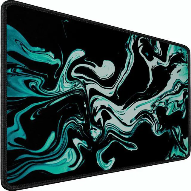 Main image of Large Mouse Pad, 31.5x15.7 inch Large Extended Computer Keyboard Mouse Mat, Water Resist Non-Slip Mousepad Rubber Base Long XXL Desk Mouse Pad for Gaming, Office & Home, Marble Cyan