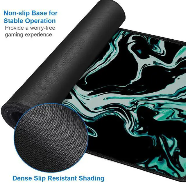 Alt view image 4 of 7 - Large Mouse Pad, 31.5x15.7 inch Large Extended Computer Keyboard Mouse Mat, Water Resist Non-Slip Mousepad Rubber Base Long XXL Desk Mouse Pad for Gaming, Office & Home, Marble Cyan