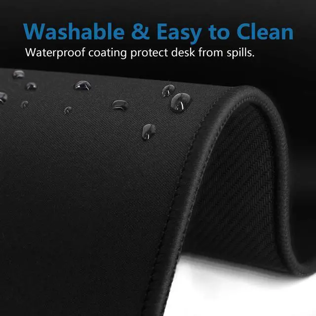 Alt view image 5 of 7 - Large Mouse Pad- 31x12 in. XL Mousepad Keyboard Pad with Stitched Edges, Uitra-Smooth Mouse Mat & Non-Slip Rubber Base, Gaming Mouse Pad for Gamer, Office & Home, Black