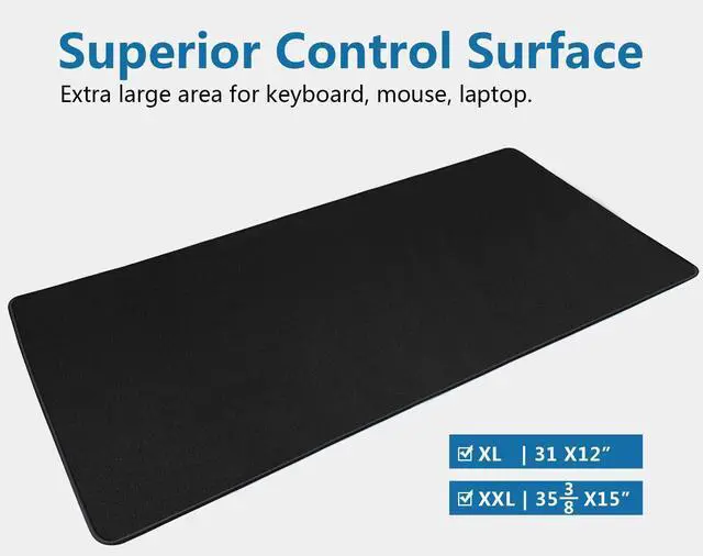 Alt view image 7 of 7 - Large Mouse Pad- 31x12 in. XL Mousepad Keyboard Pad with Stitched Edges, Uitra-Smooth Mouse Mat & Non-Slip Rubber Base, Gaming Mouse Pad for Gamer, Office & Home, Black