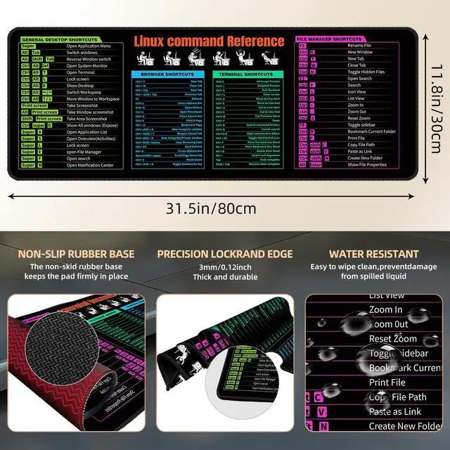 Alt view image 3 of 7 - Gaming Mouse Pad XXL XL Large Long Extended Big Mousepad Non-Slip Rubber Keyboard Mouse Pad with Stitched Edges for Laptop Home Office (31.5x11.8x0.08 Inch) -Notes