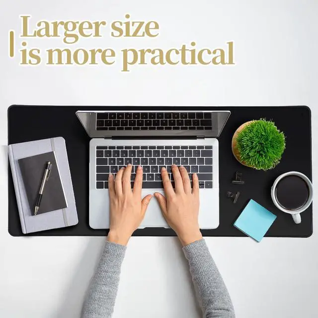 Alt view image 3 of 7 - Large Mouse Pad for Desk, 36x16 Inch Black Gaming Mouse Pad Non-Slip Waterproof Desktop Computer Keyboard Mat for Office, Home, XL