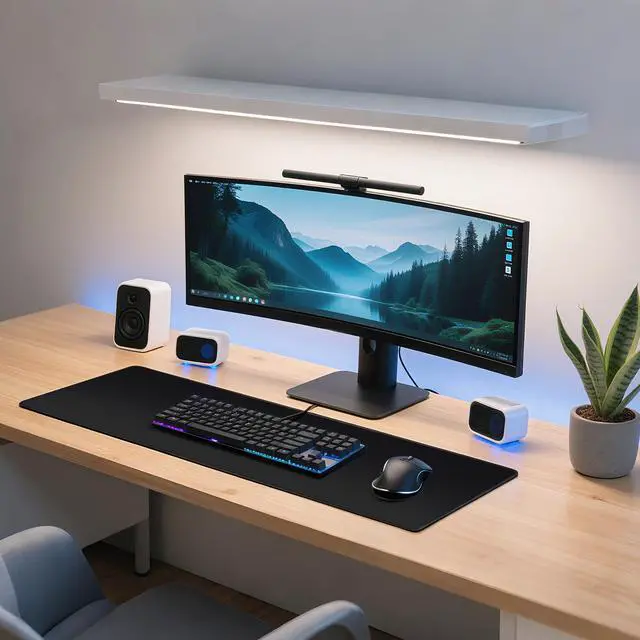 Alt view image 7 of 7 - Large Mouse Pad for Desk, 36x16 Inch Black Gaming Mouse Pad Non-Slip Waterproof Desktop Computer Keyboard Mat for Office, Home, XL