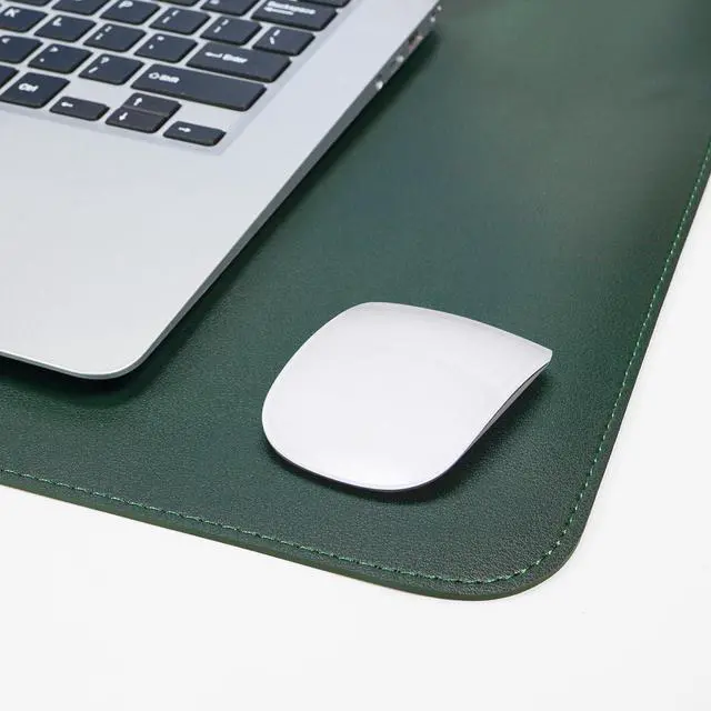 Alt view image 4 of 5 - Cork Desk Mat 35.4" x 17", Dual-Sided Natural Cork & PU Leather Desk Pad, Non-Slip Waterproof Large Mouse Pad for Office, Home & Gaming (Dark Green)