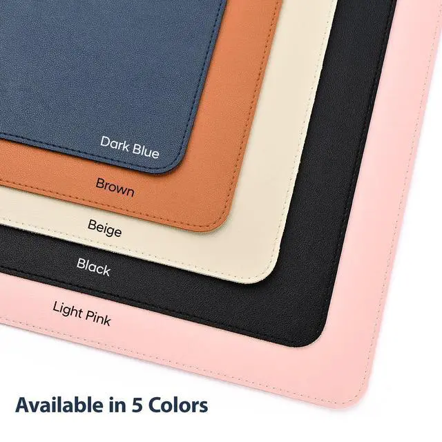 Alt view image 7 of 7 - Leather Desk Pad Protector, Office Desk Mat, Large Mouse Pad, Non-Slip PU Leather Desk Blotter, Waterproof Computer Desk Writing Pad for Office and Home (Dark Blue, 31.5" x 15.7")