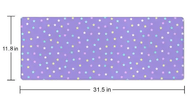 Alt view image 2 of 7 - Mouse Pad Gaming, Large Mouse Pads, Non-Slip Rubber Base Mousepad, Keyboard Mouse Mat Desk Pad with Stitched Edges, 31.5x11.8 inch Pastel Star Pattern