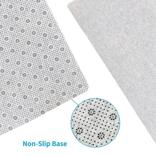 Alt view image 5 of 7 - Non-Slip Felt Desk Mat | 36''x16'' | Large Computer Desk Mat Keyboard and Mouse Pad | Office Desktop Pad Protector (Light Grey)