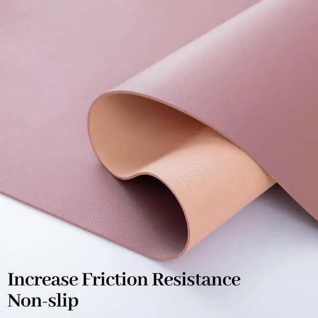 Alt view image 2 of 7 - Non-Slip Desk Pad Mat, Leather Desk Mat for Desktop, Large Mouse Pad, Waterproof Computer Mouse Mat Desktop Protector for Office/Home (Purple Pink, 35.4" x 17")