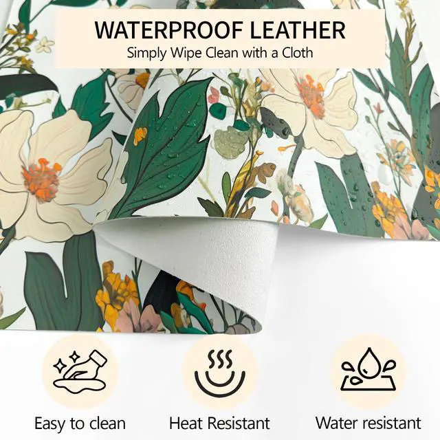 Alt view image 5 of 7 - Large Desk Mat, Desk Matt for Desktop, Leather Mouse Pad, Waterproof Large Keyboard Pad, Anti-Slip Computer mat, Keyboard and Mousepad for Women Office Decor (35.4"x16.9")