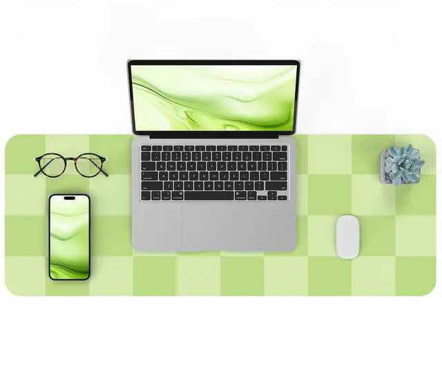 Main image of Non-Slip Desk Pad, Mouse Pad, Waterproof PU Leather Desk Protector, Large Desk Blotter, Easy Clean Laptop Desk Writing Mat for Work/Home/Decor(Green 31.5" x 12")