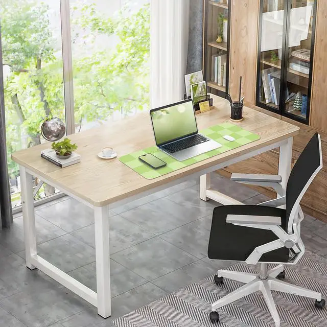 Alt view image 7 of 7 - Non-Slip Desk Pad, Mouse Pad, Waterproof PU Leather Desk Protector, Large Desk Blotter, Easy Clean Laptop Desk Writing Mat for Work/Home/Decor(Green 31.5" x 12")