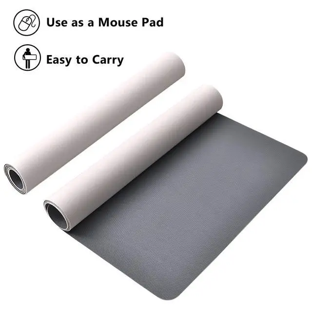 Alt view image 3 of 7 - Desk Mat Large Protector Pad 27.5" ×13.8", Non-Slip PU Leather Desk Blotter, Waterproof Mouse Pad for Office Home Black Floral