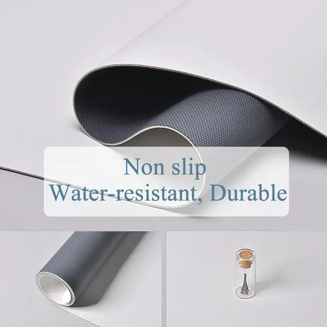 Alt view image 4 of 7 - Desk Mat Large Protector Pad 27.5" ×13.8", Non-Slip PU Leather Desk Blotter, Waterproof Mouse Pad for Office Home Black Floral