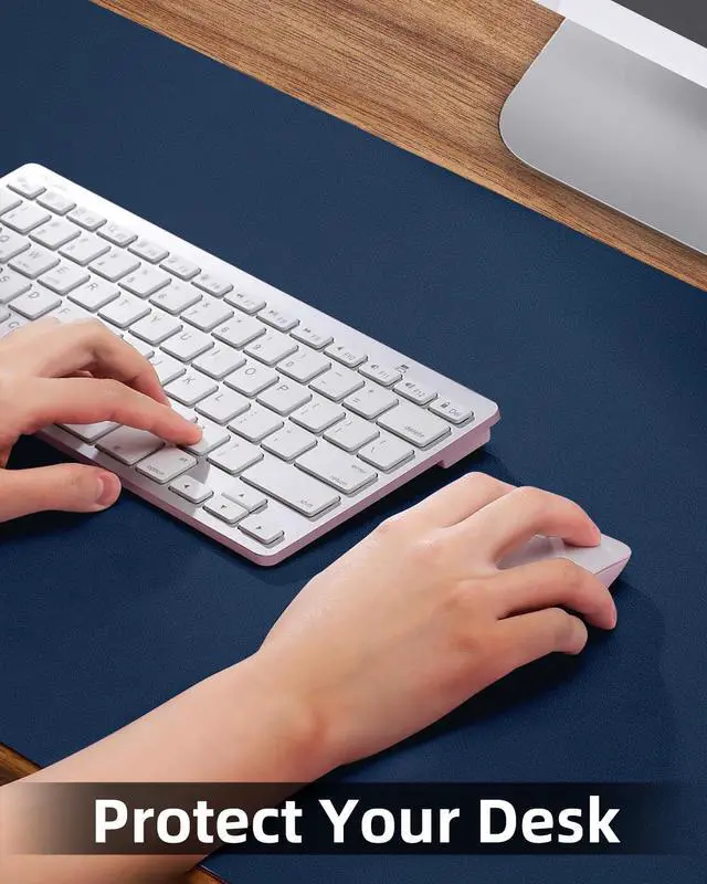 Alt view image 3 of 7 - Non-Slip Desk mat,PULeather Desk Pad Protector, Office Desk Mat, Large Mouse Pad,Desk Blotter, Laptop Desk Pad, Waterproof Desk Writing Pad for Office and Home (Midnight Blue, 35.4" x 17")