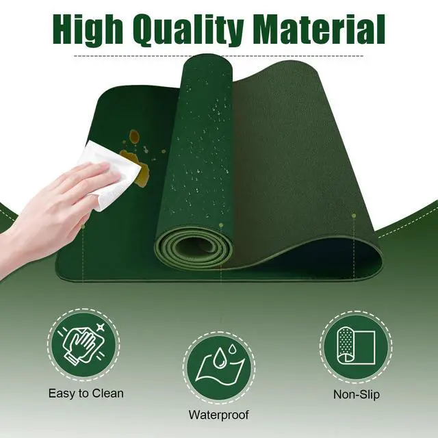 Alt view image 3 of 6 - Leather Desk Pad Protector, Desk Mat, Large Mouse Pad, Non-Slip Desk Blotter, Office Laptop Desk Pad, PU Leather Desk Writing Pad for Office and Home (Blackish Green, 31.5" x 15.7")