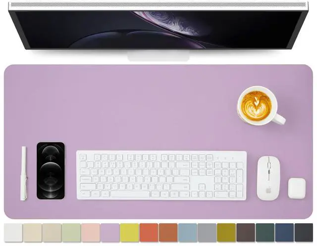 Main image of Leather Desk Mat - Non-Slip PU Desk Pad for Office and Home - Desk Organization and Accessories - Ideal for Large Mouse Pad and Desk Mats on Top of Desks (Purple,31.5"x 15.7")