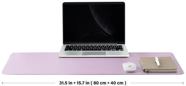 Alt view image 2 of 7 - Leather Desk Mat - Non-Slip PU Desk Pad for Office and Home - Desk Organization and Accessories - Ideal for Large Mouse Pad and Desk Mats on Top of Desks (Purple,31.5"x 15.7")
