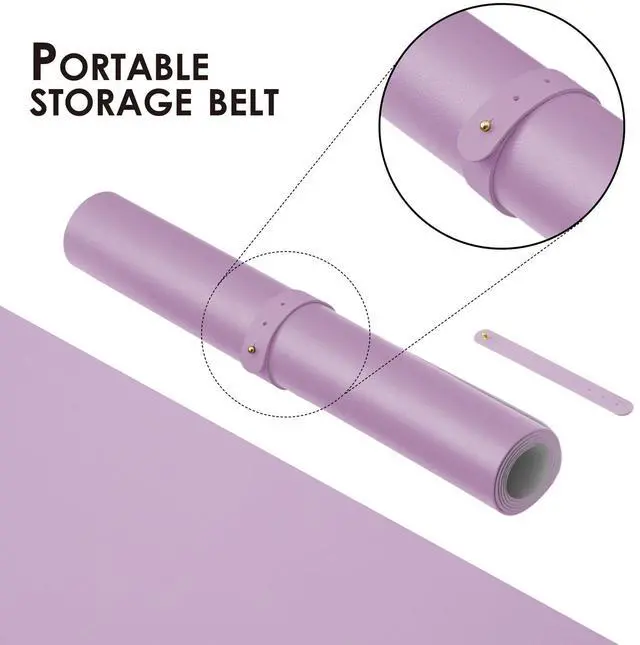 Alt view image 3 of 7 - Leather Desk Mat - Non-Slip PU Desk Pad for Office and Home - Desk Organization and Accessories - Ideal for Large Mouse Pad and Desk Mats on Top of Desks (Purple,31.5"x 15.7")