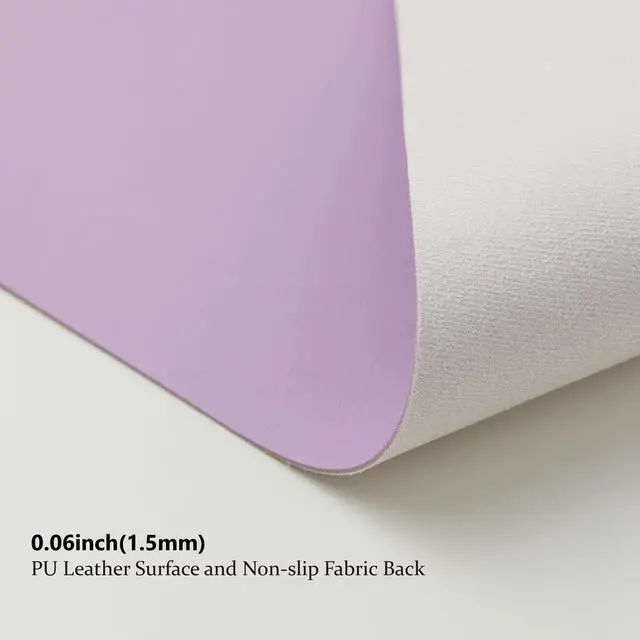 Alt view image 4 of 7 - Leather Desk Mat - Non-Slip PU Desk Pad for Office and Home - Desk Organization and Accessories - Ideal for Large Mouse Pad and Desk Mats on Top of Desks (Purple,31.5"x 15.7")