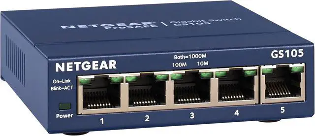 Main image of 5-Port Gigabit Ethernet Unmanaged Switch (GS105NA) - Desktop or Wall Mount