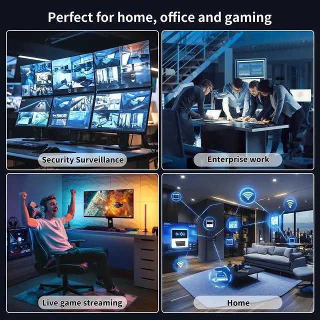 Alt view image 7 of 7 - Mini Ethernet Switch 5 Ports Gigabit Enhanced Protection 10/100/1000 Mbps Unmanaged Network Switch Plug & Play Office Ethernet Splitter Fanless Silent Metal Case Network Hub Desktop Design