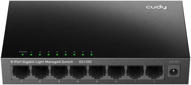 Main image of 8 Port Gigabit Switch, Easy Smart Managed, Plug & Play Desktop/Wall-Mount, Sturdy Metal w, Support QoS, Vlan, IGMP and DHCP, GS108E