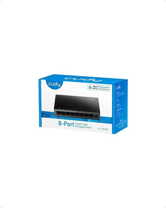 Alt view image 7 of 7 - 8 Port Gigabit Switch, Easy Smart Managed, Plug & Play Desktop/Wall-Mount, Sturdy Metal w, Support QoS, Vlan, IGMP and DHCP, GS108E