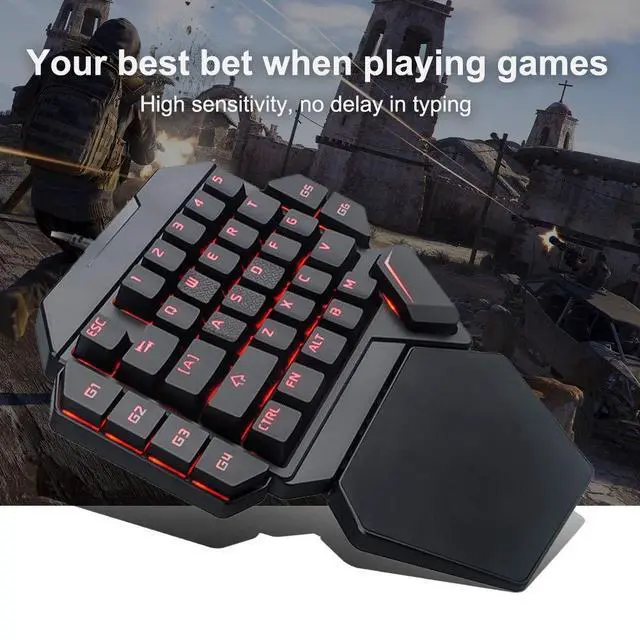 Alt view image 3 of 7 - One Handed Keyboard, Wired RGB Mechanical Gaming Keyboard 35 Key Backlit USB Professional Mini Keypad Support 6 Macro Keys Portable Single Hand Ergonomic Controller Wrist Rest PC Gamer Laptop