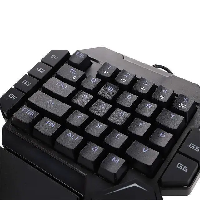 Alt view image 6 of 7 - One Handed Keyboard, Wired RGB Mechanical Gaming Keyboard 35 Key Backlit USB Professional Mini Keypad Support 6 Macro Keys Portable Single Hand Ergonomic Controller Wrist Rest PC Gamer Laptop
