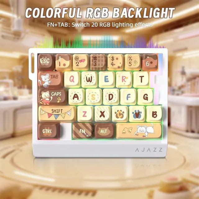 Alt view image 7 of 7 - AK029 Wired 29 Keys One-Handed RGB Gaming Keyboard with 8000HZ,0.01mm RT Magnetic Switches Adjustable Actuation,Hotswappable Mechanical Keyboard,Aluminum Plate,Web Driver for Gamers-Beige Cat