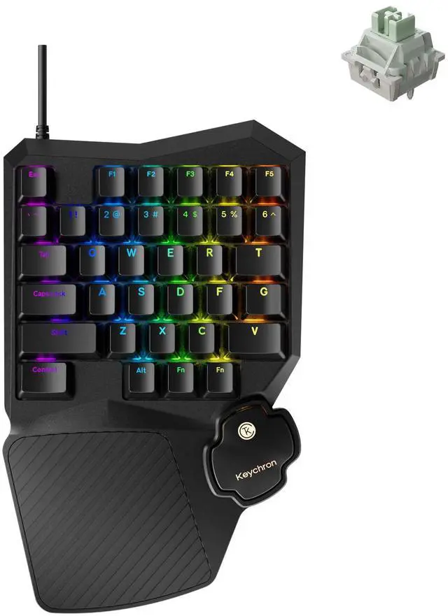 Main image of C0 HE 8K Wired One-Handed Gaming Keypad, Rapid Trigger Hall Effect Magnetic Switches, 35 Programmable Keys, Per-Key RGB Lighting, Web-Based Configurator, Compatible with Windows & macOS