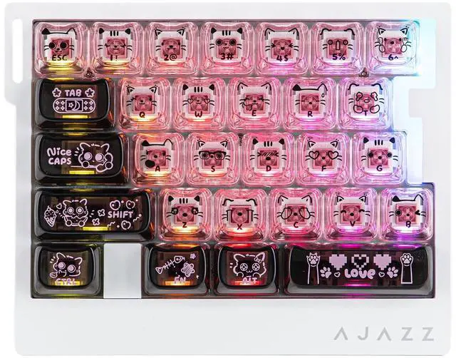 Main image of AJAZZ AK029 One Handed Gaming Keyboard, 8Khz Polling, 29 Keys Rapid Fast Wired Keyboard, SOCD & DKS, Magnetic Switch, Adjustable Actuation, RGB Backlits, Aluminum Plate (Black Pink)