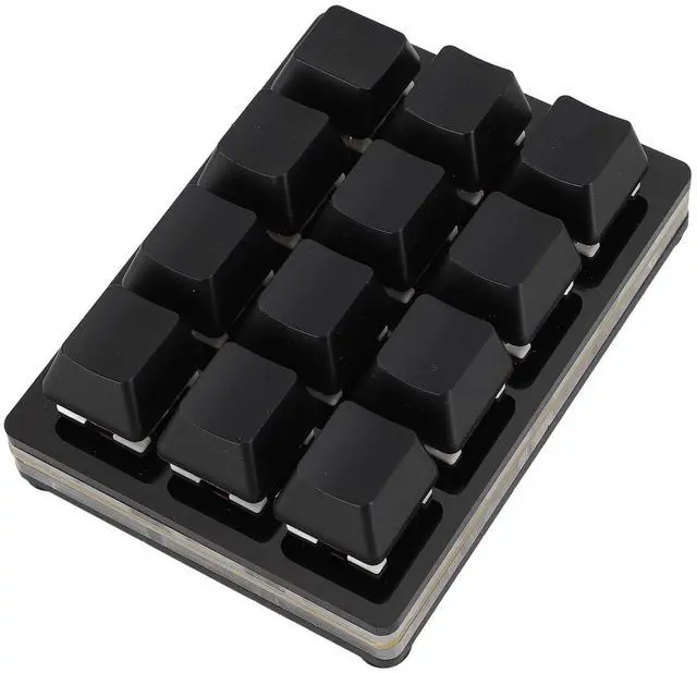 Main image of RGB Mini 12 Key Gaming Keyboard, USB C Wired Macro Mechanical Keypad, Red Switch, Shortcut Custom Gaming Keyboard PC Keypad Key Board for Office Work Game (Black)