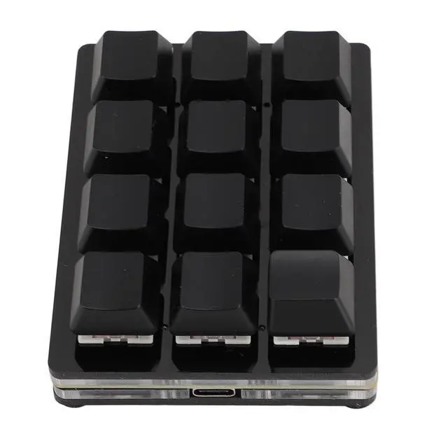Alt view image 6 of 7 - RGB Mini 12 Key Gaming Keyboard, USB C Wired Macro Mechanical Keypad, Red Switch, Shortcut Custom Gaming Keyboard PC Keypad Key Board for Office Work Game (Black)