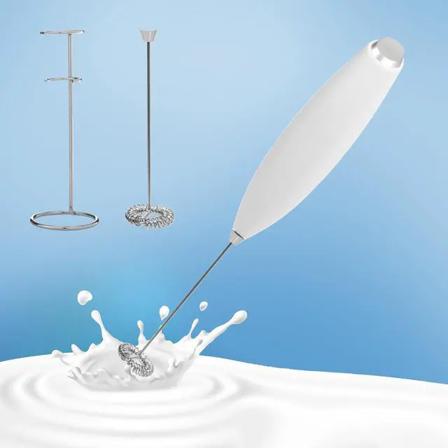 Alt view image 2 of 5 - Electric Milk Frother with stand Powerful Handheld Foam Maker,Drink mixer for Creamy Lattes, Cappuccinos & Barista-Style Coffee at Home 2AA Battery Operated Coffee Frother