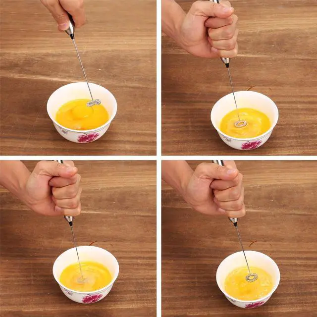 Alt view image 5 of 7 - Milk Frother Handheld Electric Milk Foamer Portable Mini Mixer Machine Stainless Steel Touch Handheld Espresso Mixer Battery Operated Frother Coffee Stirrer Maker for Hot Chocolate Coffee