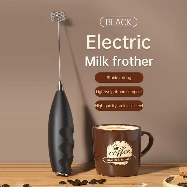 Alt view image 7 of 7 - Electric Milk Frother Handheld Battery Operated Foam Maker with 2 Whisks, Stand, for Coffee, Latte, Cappuccino, Matcha, Hot Chocolate, Protein Drinks