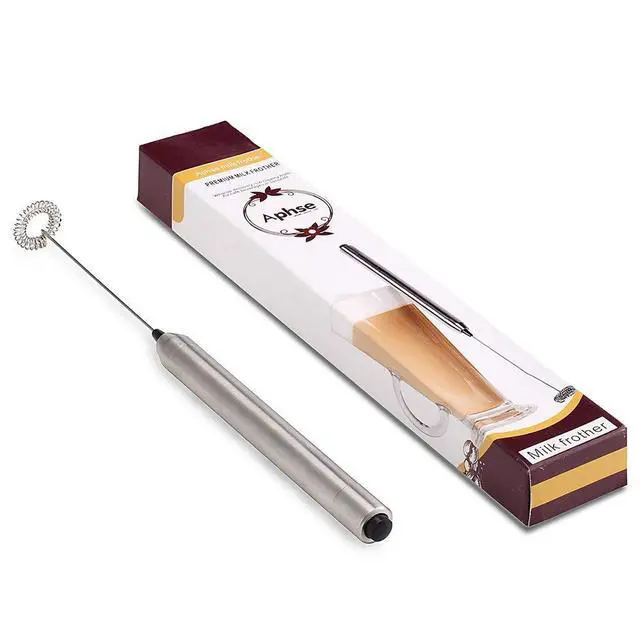 Alt view image 7 of 7 - Milk Frother Handheld Electric Milk Foamer Portable Mini Mixer Machine Stainless Steel Touch Handheld Espresso Mixer Battery Operated Frother Coffee Stirrer Maker for Hot Chocolate Coffee