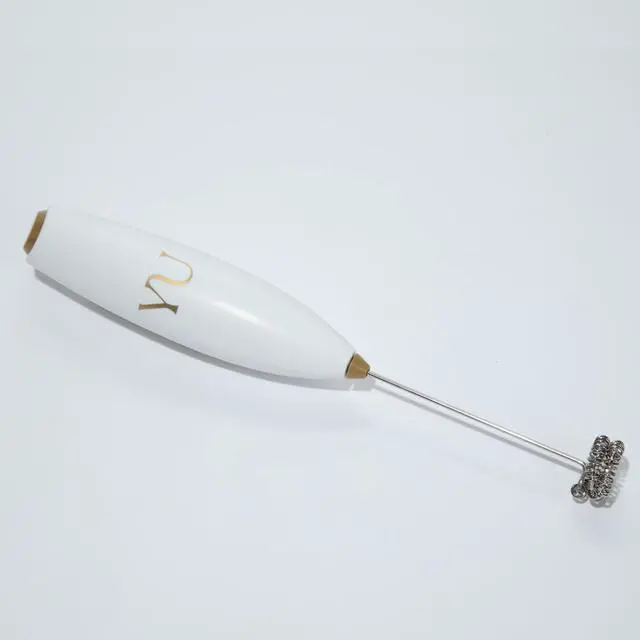 Alt view image 3 of 3 - Tea Handheld Electric Milk Frother with Stand | Dual Whisk Frother for Matcha, Sencha, Hojicha, Genmaicha Powder | Quick Mix for Lattes, Smoothies & Baking | AA Batteries Required