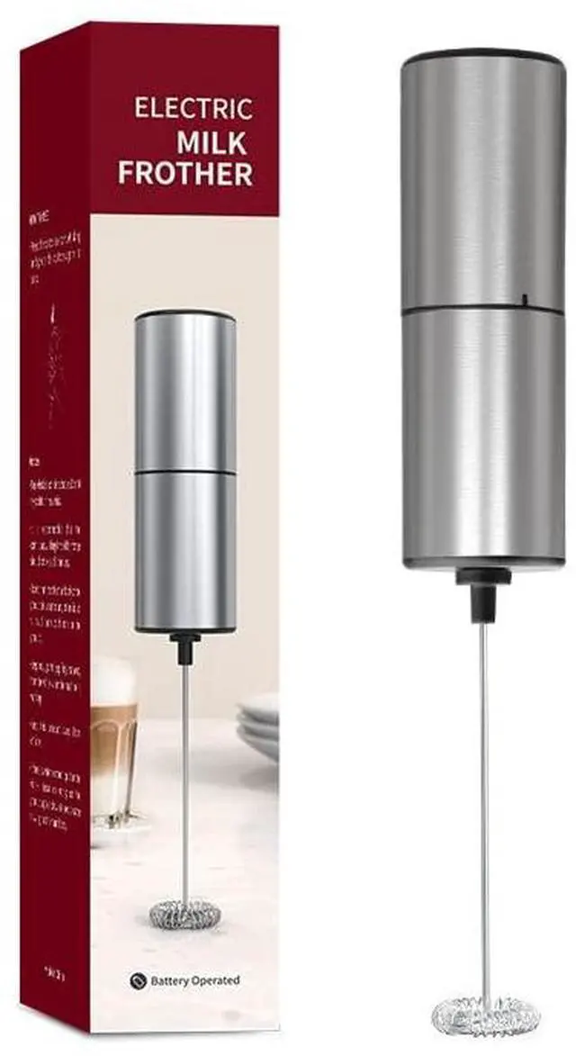 Alt view image 5 of 6 - hand frother Stainless Steel Battery-Operated &Coffee Stirrer for Lattes, Cappuccinos, Matcha, Hot Chocolate, Smoothies, and More. Includes a Metal Stand for Easy Storage and Use. (Steel)