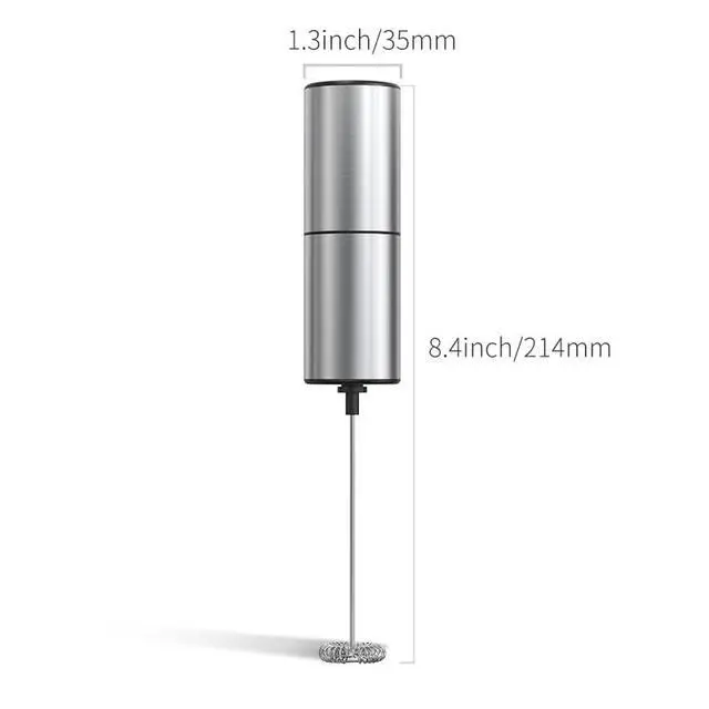 Alt view image 6 of 6 - hand frother Stainless Steel Battery-Operated &Coffee Stirrer for Lattes, Cappuccinos, Matcha, Hot Chocolate, Smoothies, and More. Includes a Metal Stand for Easy Storage and Use. (Steel)