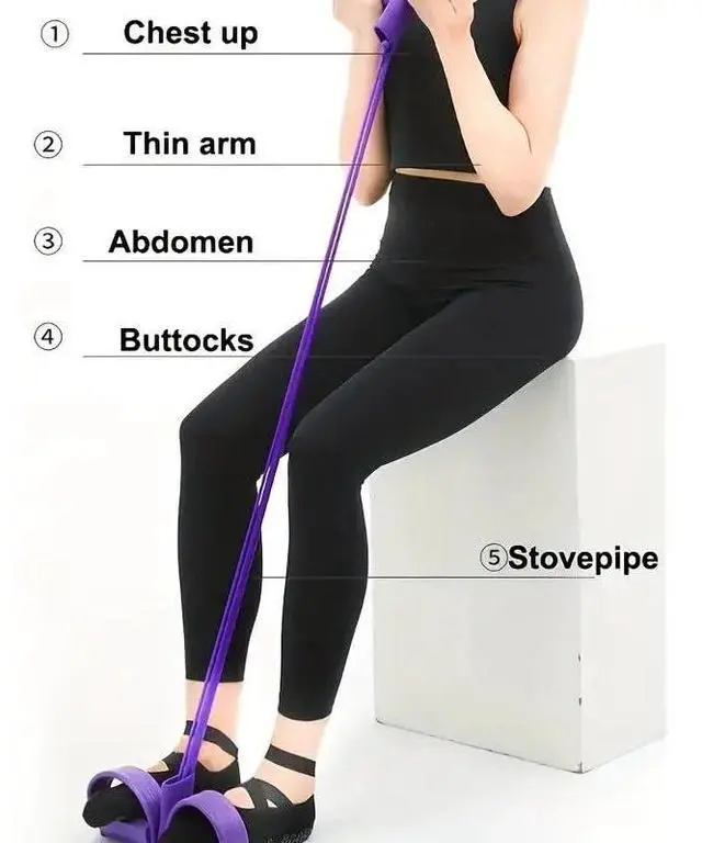 Alt view image 3 of 6 - 21 Fitness Resistance Bands-6 Tube Pedal Ankle Puller,Pedal Resistance Band with Handle,Resistance Bands,Strength Training, Tummy, Waist, Arm, Leg Slimming, Home Gym Exercise Equipment (6 Tube)