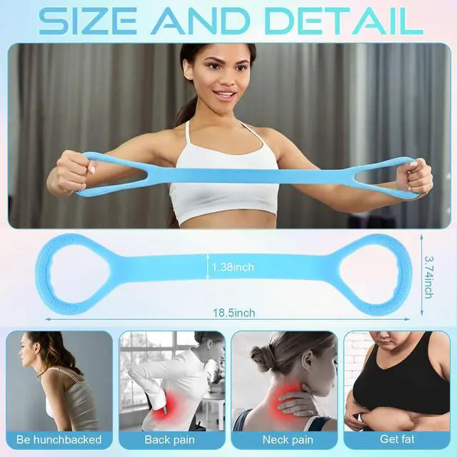 Alt view image 4 of 6 - 2 Pcs Fitness Resistance Bands 6 Tube Pedal Resistance Bands with Handles 8 Shaped Training Elastic Ropes Multifunction Tension Ropes for Waist Arm Shoulder Leg Back Home Workout(Blue)
