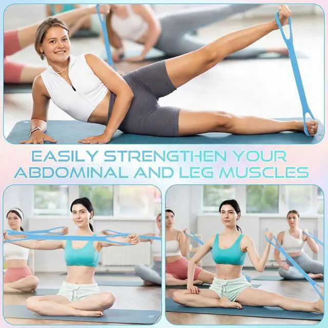 Alt view image 6 of 6 - 2 Pcs Fitness Resistance Bands 6 Tube Pedal Resistance Bands with Handles 8 Shaped Training Elastic Ropes Multifunction Tension Ropes for Waist Arm Shoulder Leg Back Home Workout(Blue)