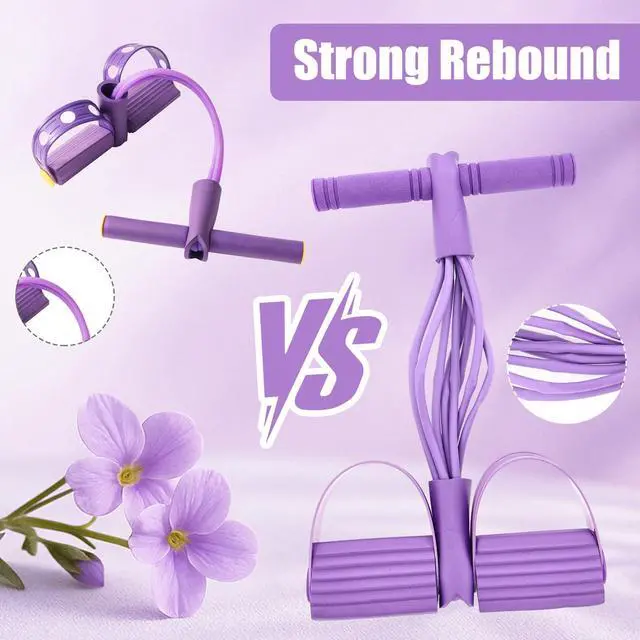 Alt view image 3 of 6 - 21 Fitness Resistance Bands-8 Tube Pedal Ankle Puller, Foot Pedal Resistance Band, Sit Up Exercise Equipment for Women Men Home Workouts, Yoga, and Resistance Training