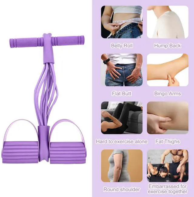 Alt view image 6 of 6 - 21 Fitness Resistance Bands-8 Tube Pedal Ankle Puller, Foot Pedal Resistance Band, Sit Up Exercise Equipment for Women Men Home Workouts, Yoga, and Resistance Training