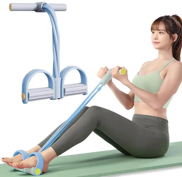 Main image of Foot Pedal Resistance Band,6-Tube Pedal Puller Resistance Rope,Yoga Elastic Exercise Bands, for Women Jump Fitness, Abdomen/Arm Weight/Waist/Leg Stretching Slimming Training(Blue)