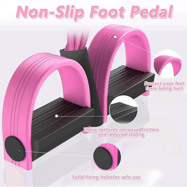 Alt view image 5 of 6 - 6-Tube Pedal Resistance Band for Women,Fixed High Resistance Foot Pedal Exerciser,Anti-Snap Home Gym Workout Equipment for Abdomen,Waist,Arm,Leg,Glutes,Full Body Toning & Strength Training (Pink)